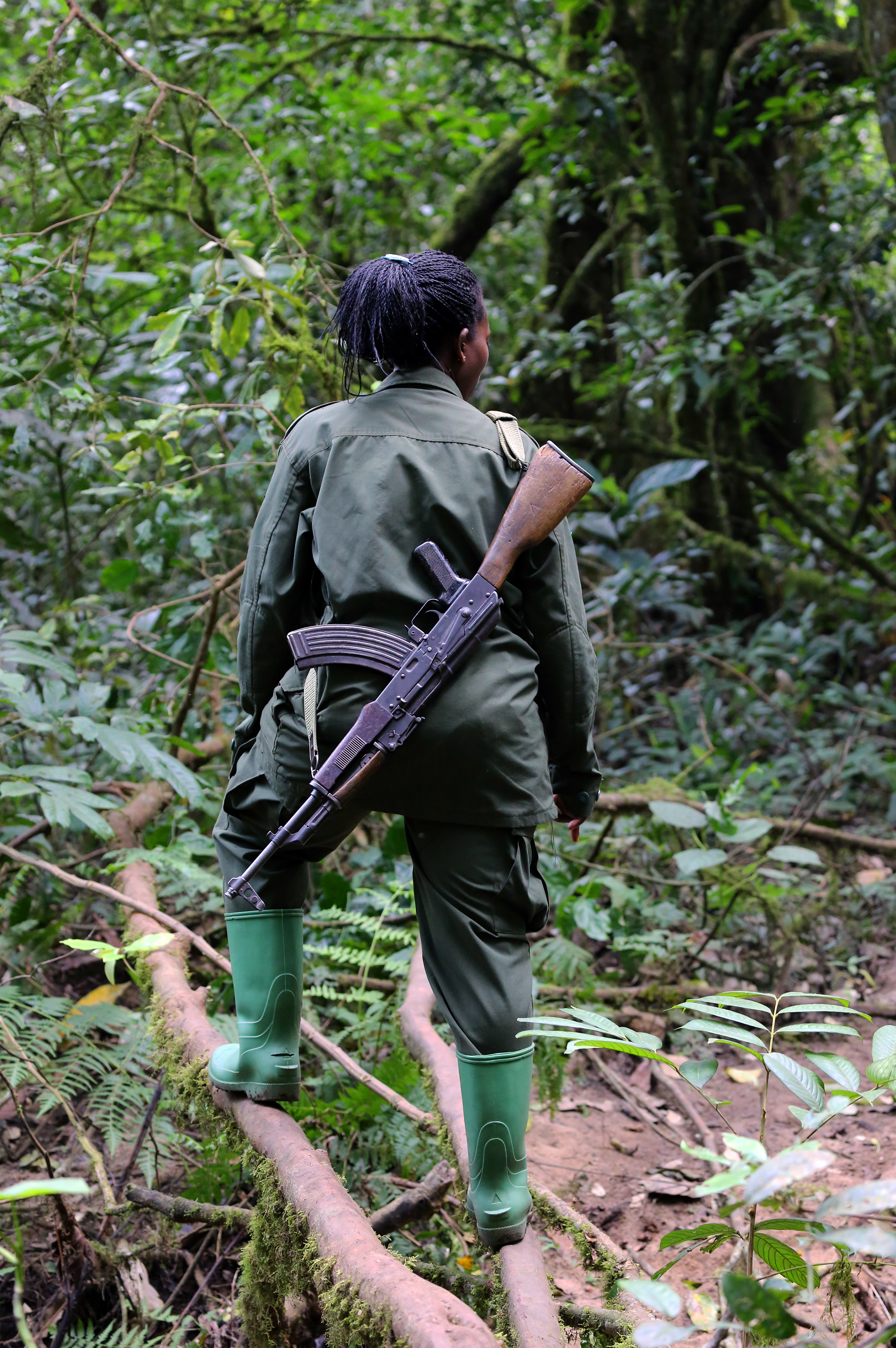 Armed guide in Kibale Forest for protection